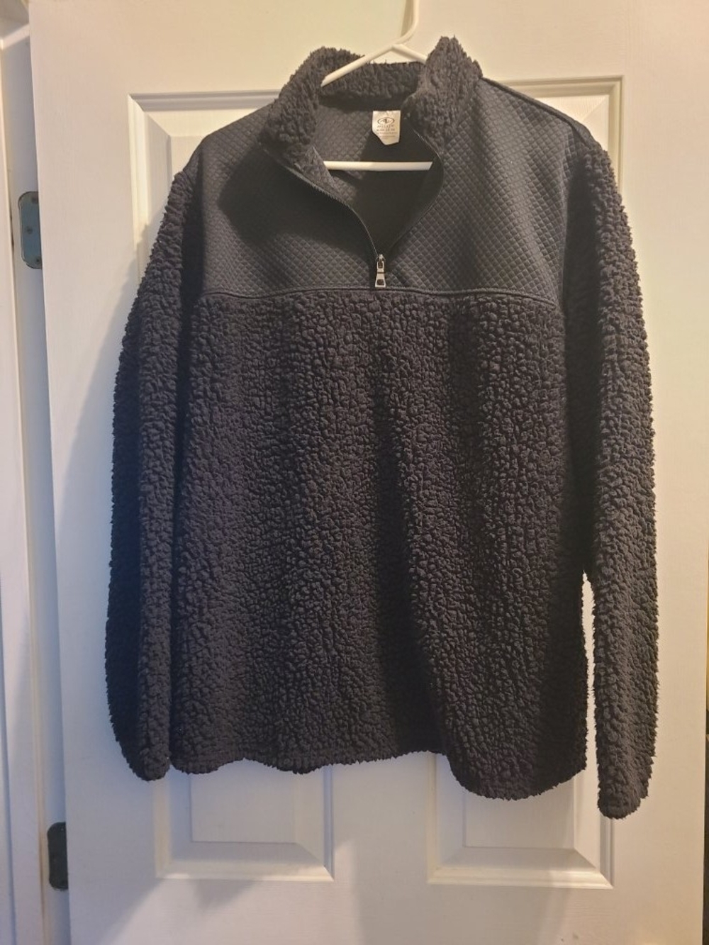 Athletic Works Black Sherpa Half-Zip Pullover Women Size XL
